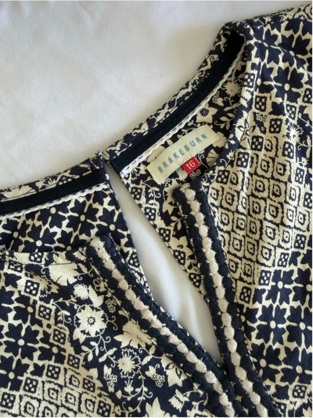 Women's Brakeburn Jumpsuit Size 16 Black Beige Patterned Sleeveless - Picture 10 of 14